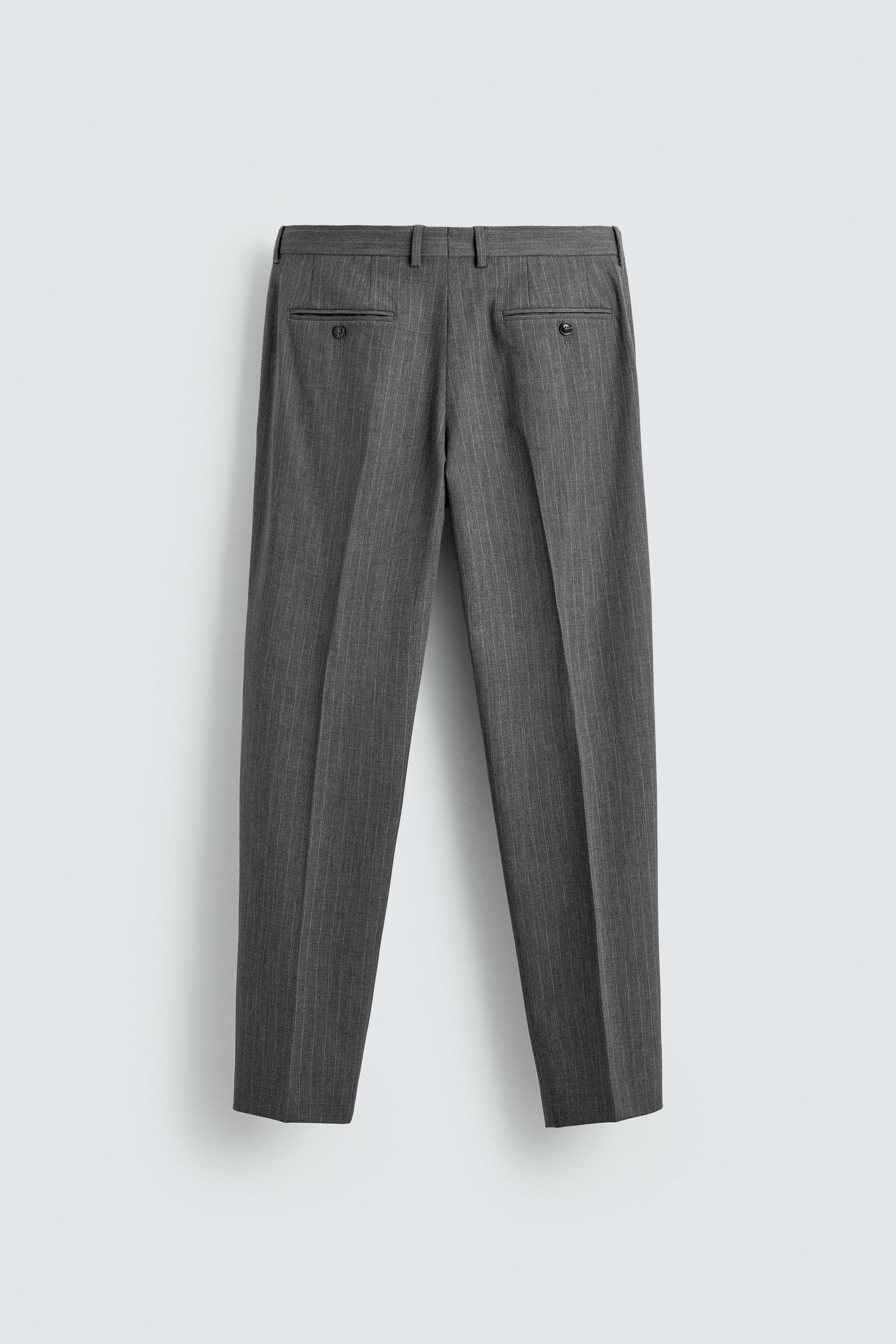 PANTALON DE COSTUME À RAYURES EN LAINE